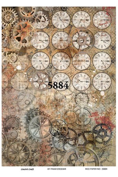 LİNEART Brass Decopage Paper No:5884 - 29x42cm