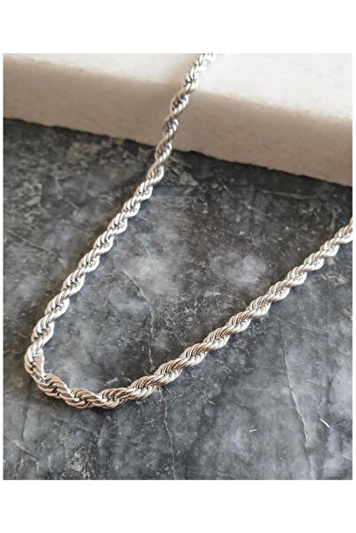 Minels Tasarım قلادة سلسلة فضية اللون للجنسين، قلادة مجوهرات، قلادة مسمار، 60 سم