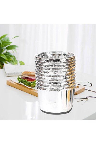 Partimarka قوالب كعكة معدنية فضية لامعة