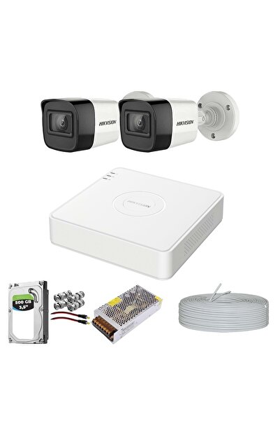 Hikvision Haıkon 2 Kameralı Güvenlik Kamera Sistemi Hazır Set 500gb Hdd