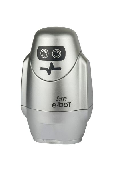 Serve مبراة أقلام الرصاص باللون الرمادي المعدني من E-bot مع ممحاة