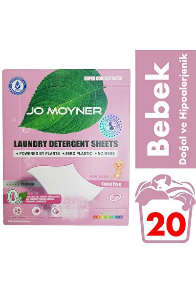 Jo Moyner Bebek Çamaşır Deterjanı Doğal Organik Yaprak Deterjan Kokusuz 20 Ku...