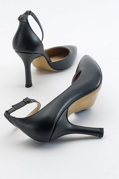 LuviShoes حذاء بكعب نسائي من Biala Black Skin