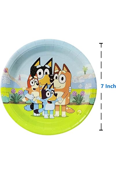 Happyland Bluey Bingo Temalı Model Figürlü Karton Tabak 8'li