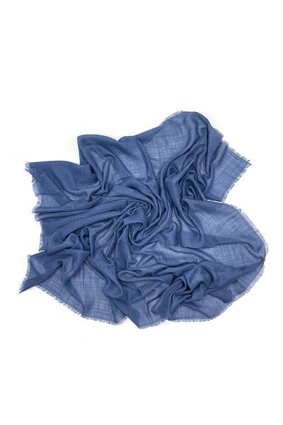 nazipek Eșarfă cu scris albastru indigo din bumbac flamuat 100x100cm