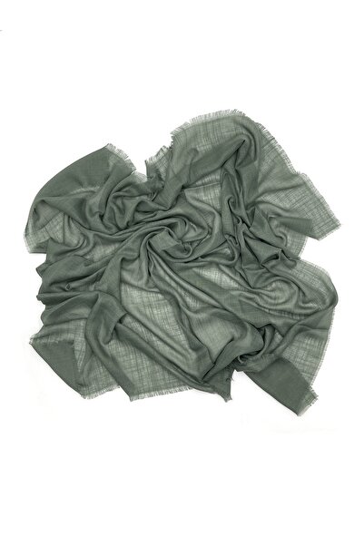 nazipek Desenli Flamlı Ince Asker Yeşili Yazma Pamuklu Eşarp 100x100cm