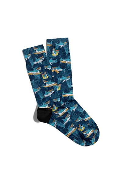 Eğlenceli Çoraplar Fun Socks Unisex Cool Shark Printed Socks Ecsoket262
