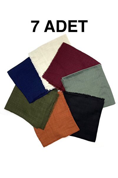 nazipek Flamlı 7'li Paket Pamuklu Yazma Eşarp 100x100cm