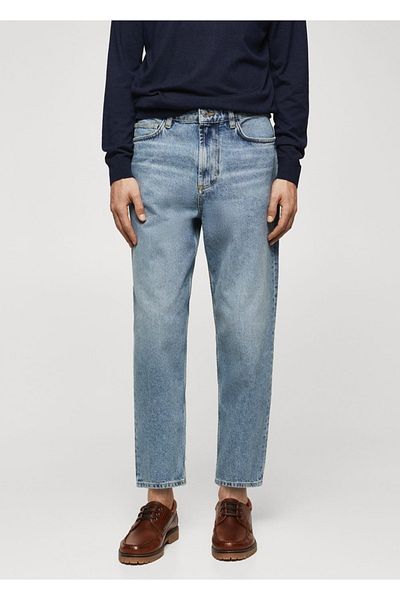 MANGO Man Cropped Tapered Loose Fit Jeans