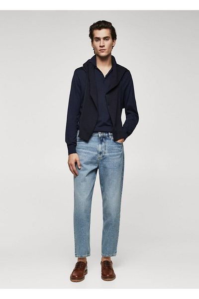 MANGO Man Cropped Tapered Loose Fit Jeans