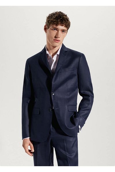 MANGO Man Μπουφάν 100% Linen Slim Fit Fabric Blazer