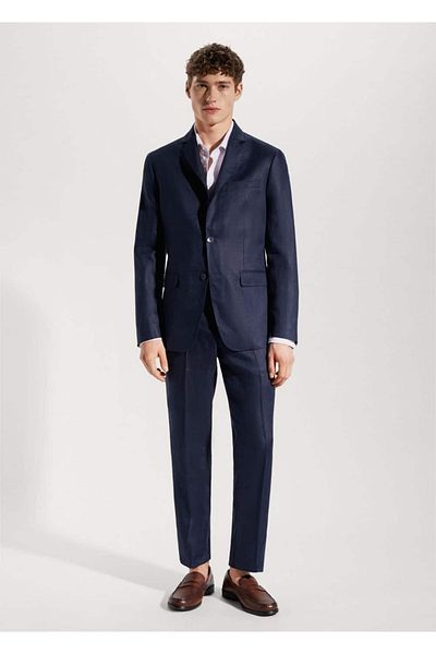 MANGO Man Μπουφάν 100% Linen Slim Fit Fabric Blazer