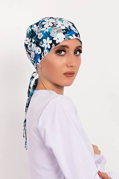 Nur Medikal Giyim Kadın Beyaz Papatya Desenli Tesettür Doktor Hemşire Hastane...