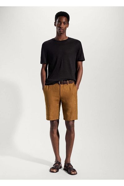 MANGO Man Slim-Fit-T-Shirt aus 100 % Leinen