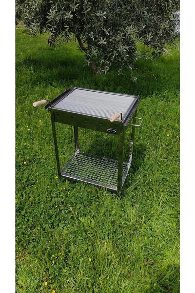 İklim Paslanmaz Krom Ayaklı Mangal, Mil Çubuk Steak Nusret Izgara, Profesyonel Kullanım Outdor Kullanım