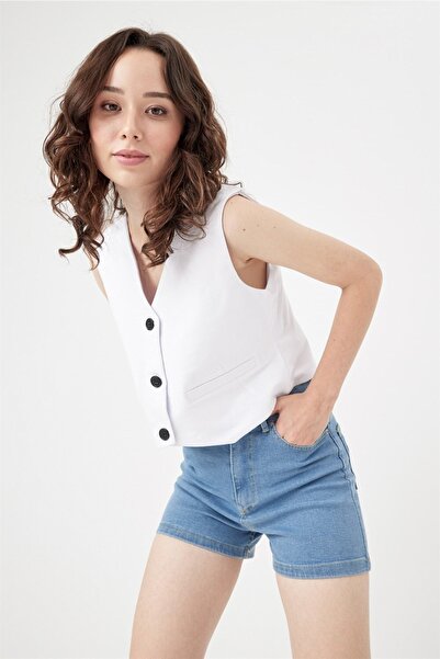 ByCukurovaFrango Pantaloni scurti de damă Jean Blue Mini Denim frango