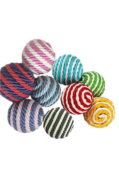 TİNEKE Rope Wrap Colorful Dog Play Ball 5 Cm (1 Piece) Dog Toy