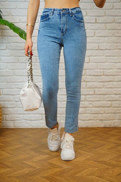 ByCukurovaFrango Blue Snow Washing Desert Jean - Mary Blue Snow Washing Desert Jean Mavifrango cu potrivire dreaptă