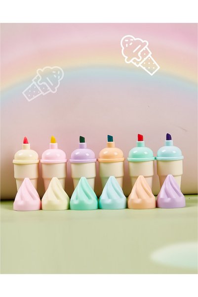 Çılgıntrend Cone Ice Cream Set of 6 Highlighters