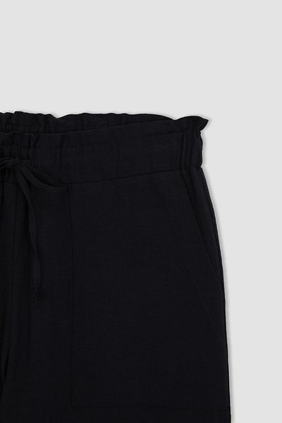 DeFacto Wide Leg High Waist Linen Blended Capri A5670ax23sm
