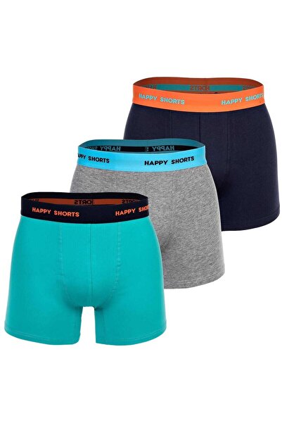 Happy Shorts Herren Boxershorts, 3er-Pack – Retro-Trikot, Logobund