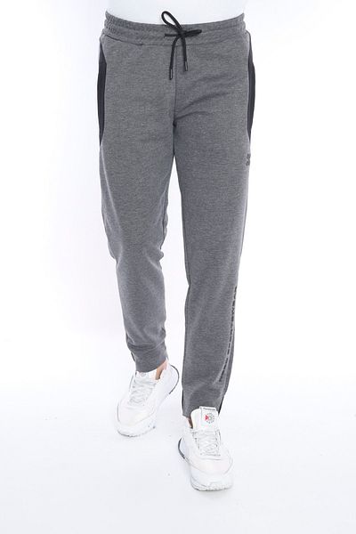 NEED LİFE Men's Gray Corded Half Cuff Slim Fit Sweatpants