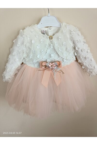 Guvaga Kız Çocuk Bayramlık Kız Bebek Tül Detaylı Tütülü Bolerolu Parti Düğün Doğum Günü Özel Gün Elbise