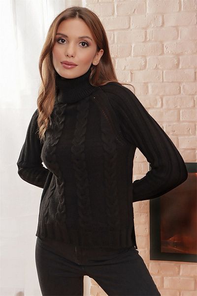 AQE FASHION Pulover ajurat împletit cu gât