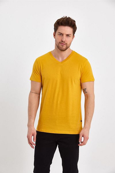 FİHA /gadaklı-9035 Ανδρικό μπλουζάκι V-Neck Kompak - Sun Flower