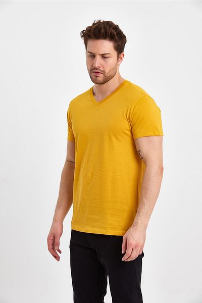 FİHA /gadaklı-9035 Ανδρικό μπλουζάκι V-Neck Kompak - Sun Flower