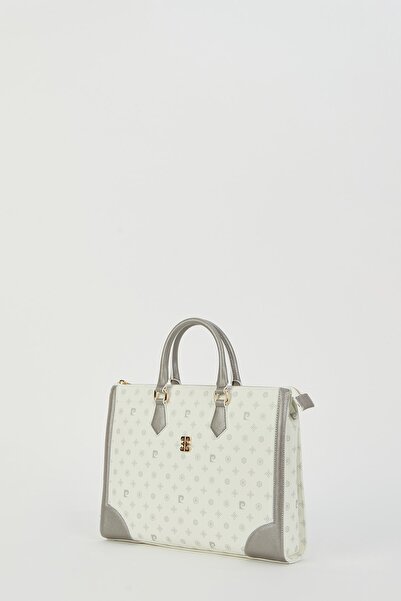 Pierre Cardin Бяла дамска чанта през рамо с монограм 05PO23Y1709