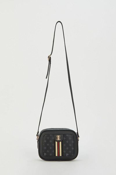 Pierre Cardin Black Monogram Women's Shoulder Bag 05PO23Y1721