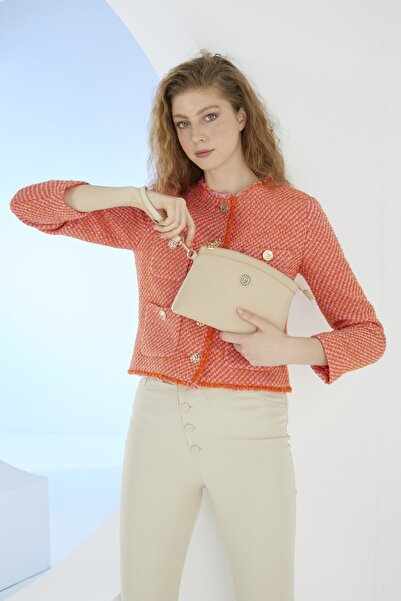 Pierre Cardin Print Nude Women's Portfolio & Clutch Bag 05PO22Y1547