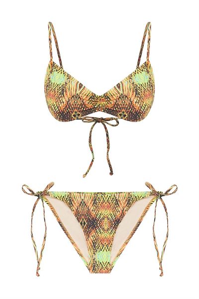 AQUELLA Σετ μπικίνι με μοτίβο Gathered Bustier