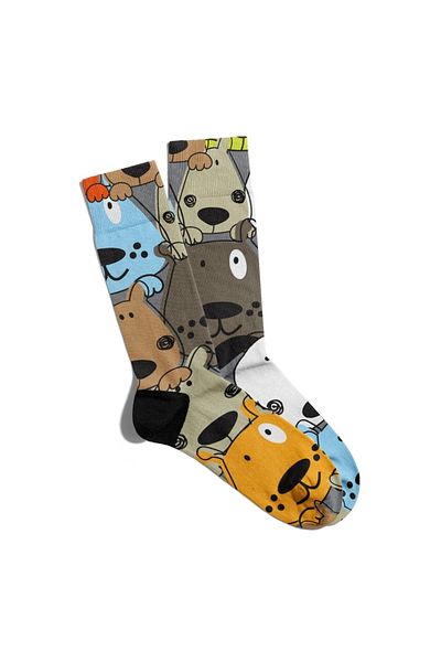 Eğlenceli Çoraplar Fun Socks Unisex Spotted Animals Printed Socks Ecsoket109