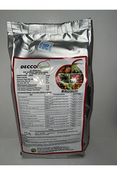 DECCO Sprınt Npk (AZOT,FOSFOR,POTASYUM) Ithal Yaprak Gübresi 1 Kg