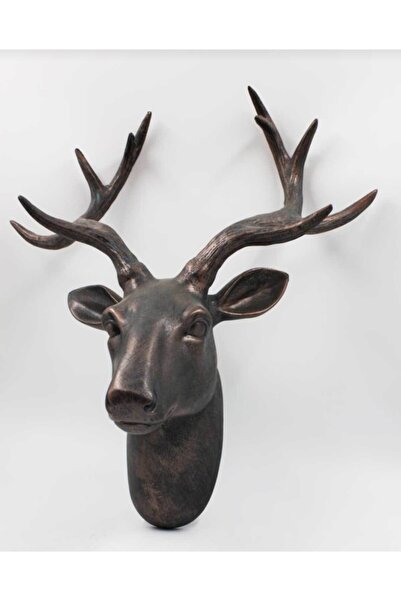 DERYA DESİNG ART Dekoratif Geyik Duvar Heykel Biblo Siyah