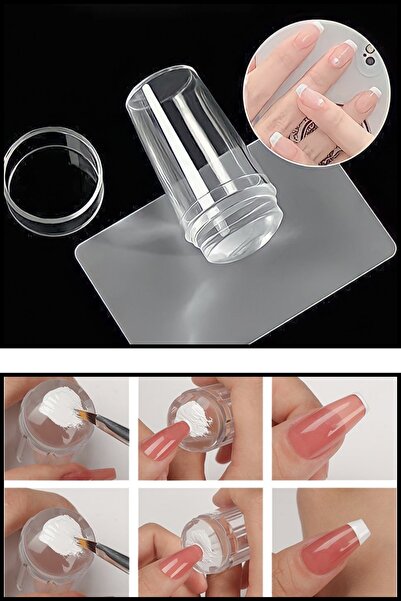 Nofella Stamper Tırnak Aparat Seti, Slikon Başlıklı Baskı Ve French