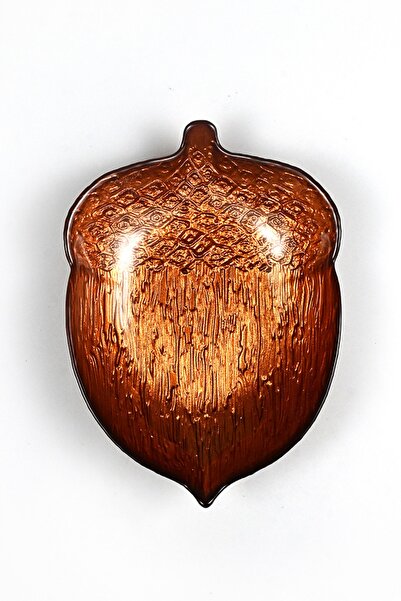 HERITAGE Kahverengi Fındık Servis Sunum Tabağı Dekoratif Tabak 21 X 15 Cm