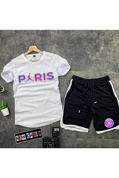 NewCabin Новий сезон, тренд Парижа, принт, slim fit, овальний крій, футболка, поліестер, інтерлок, шорти, 2 шт.