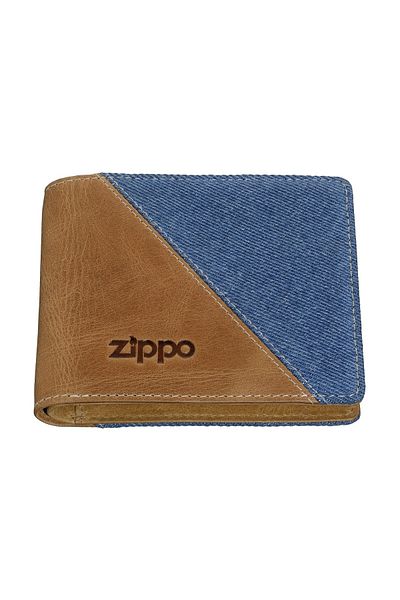 Zippo Denim Blue Tan Wallet Men's Wallet - 2007138
