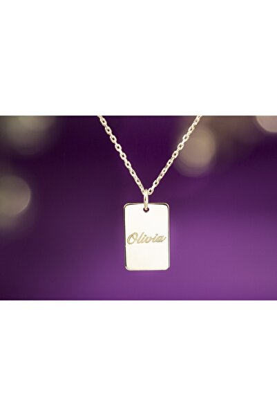 Armeks 925 Ayar Gümüş Plaka Kolye - Gümüş Plaka Isimli Kolye - Isimli Gümüş K...