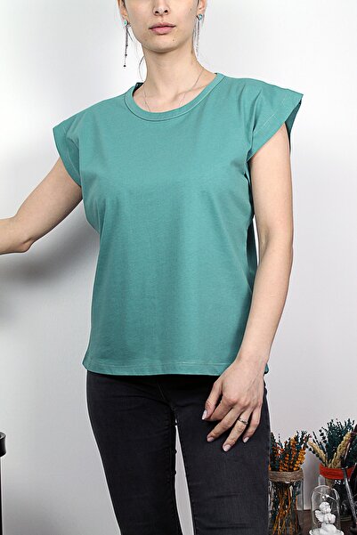 Damla Tricou tricotat de bază cu aspect căptușit 100% bumbac