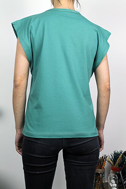 Damla Tricou tricotat de bază cu aspect căptușit 100% bumbac