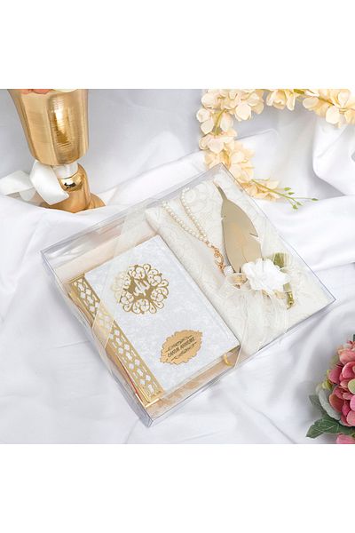 H Hediye Hemen Set cutie din acetat cu decor special pentru Ziua Mamei - Ecru