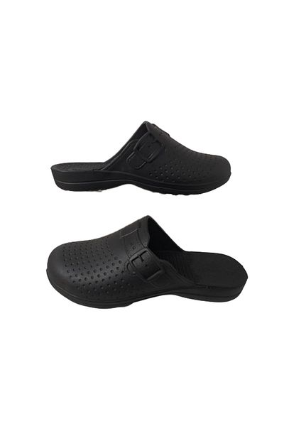 GEZER Ge0358-10 Ανδρικές μαύρες κουκκίδες κλειστές παντόφλες μπάνιου.