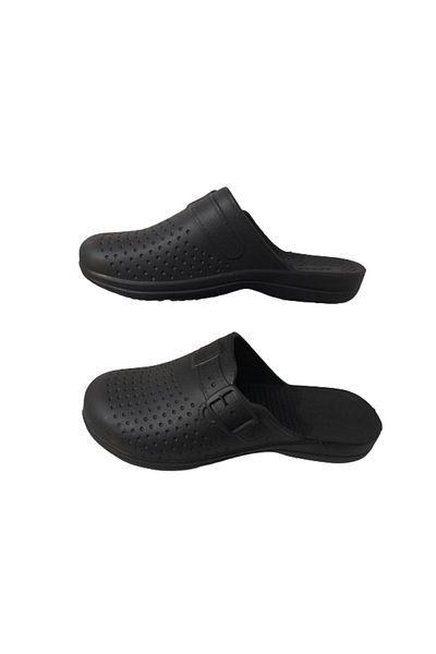 GEZER Ge0358-10 Ανδρικές μαύρες κουκκίδες κλειστές παντόφλες μπάνιου.