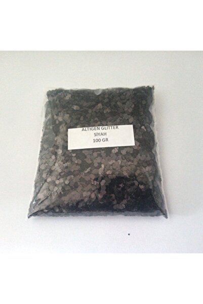 HOBİFLEX Glitter Altıgen Epoksi Süsleme Pulu Nail Art Makyaj Sim Siyah 100 Gr