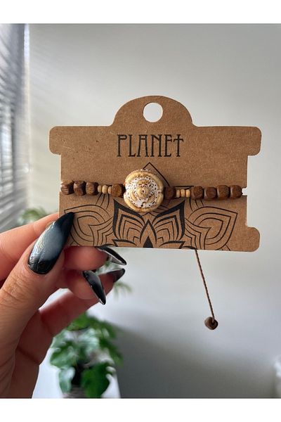 Planet Butik سوار أصلي للجنسين من الحجر الأصفر