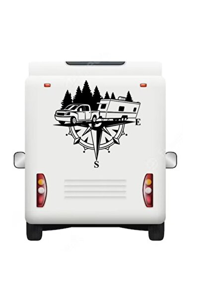Melek Pazarı 40 X 40 Cm Çekme Karavan Pusula Doğa Sticker